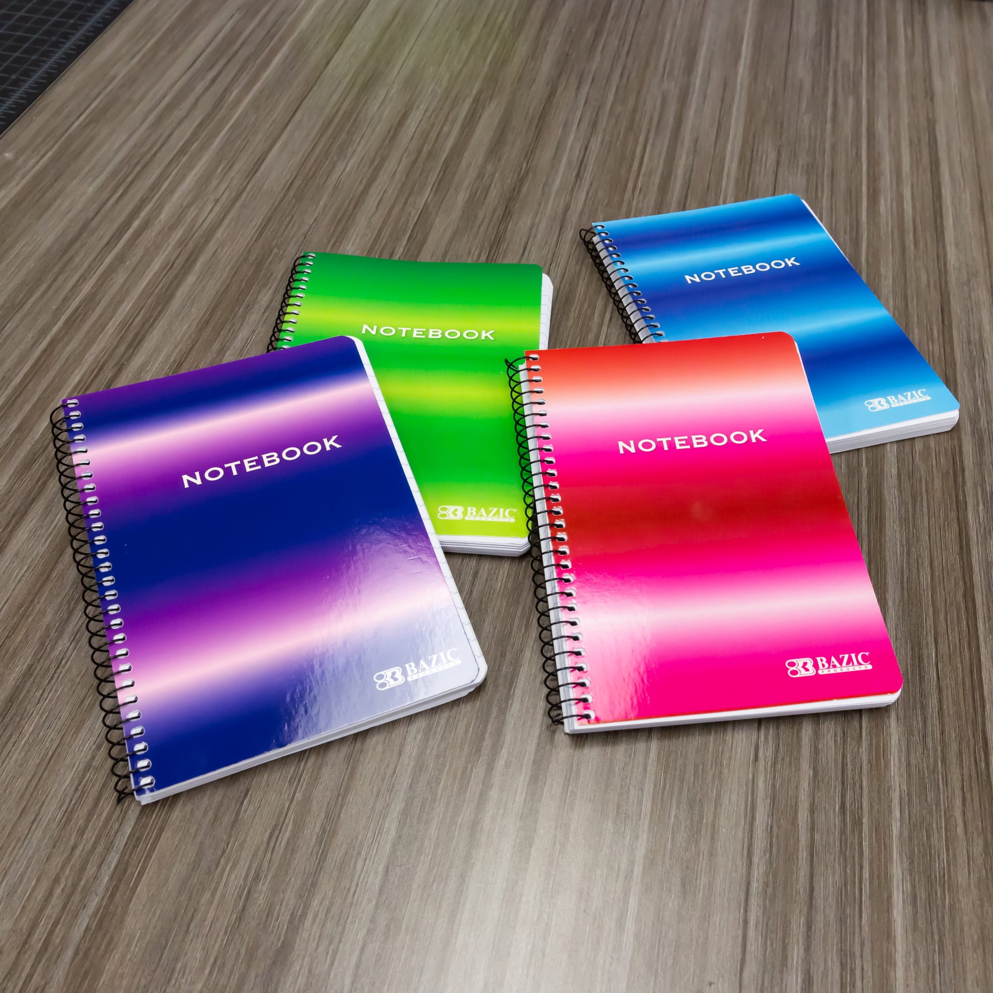 BAZIC Small Spiral Bound Notebook 5"x7", 120 Sheet, Assorted Color, 36-Pack