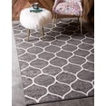 thumbnail image 1 of Unique Loom Trellis Frieze Collection Lattice Moroccan Geometric Modern Area Rug, 10 x 13 Feet, Dark Gray/Ivory, 1 of 5