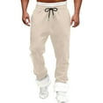 thumbnail image 1 of RXMEKW Mens Sweatpants Open Bottom, Trendy Casual Pants with a Straight Leg and Leather Detailing, 1 of 7