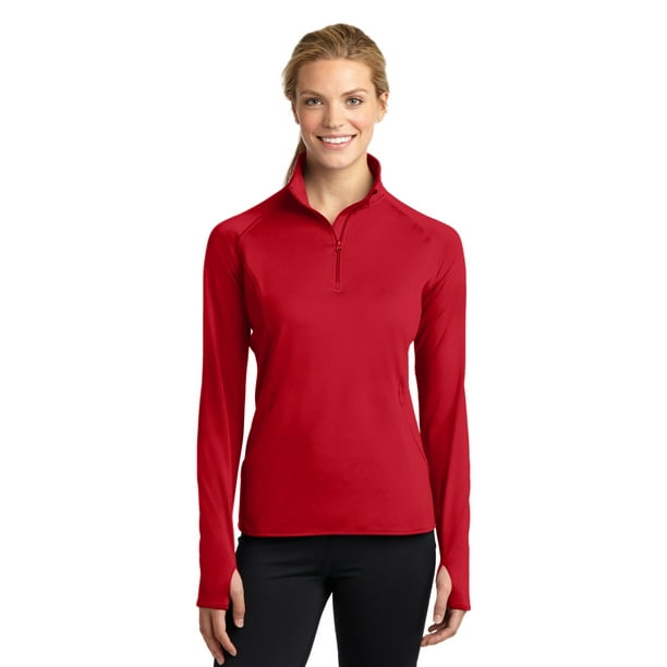 Sport-Tek ® Ladies Sport-Wick ® Stretch 1/2-Zip Pullover. Lst850 Xxl True  Red