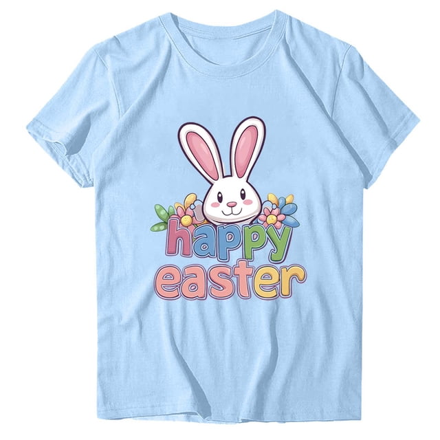 Camisetas de Manga Larga de las Mujeres Pascua Impreso Suelto Cuello Redondo Camiseta de Manga Corta, Camisetas de Manga Larga para las Mujeres de Uso Diario Casual