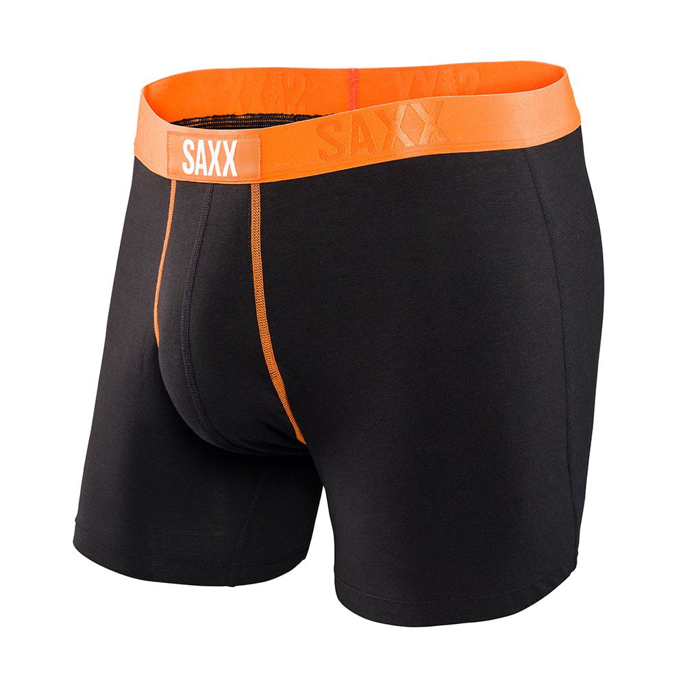 Saxx Mens Fiesta Lifestyle Boxers Underwear X-Small Black/Orange ...