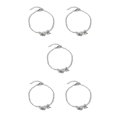 thumbnail image 1 of Jumpingount Anklets Stylish Silver Alloy Leaf Foot Valentines Jewelry Trendy Universal Gifts Bracelets Day Chains for Women Teen Girls Plata 5piezas Jumpingount CBP253012, 1 of 4