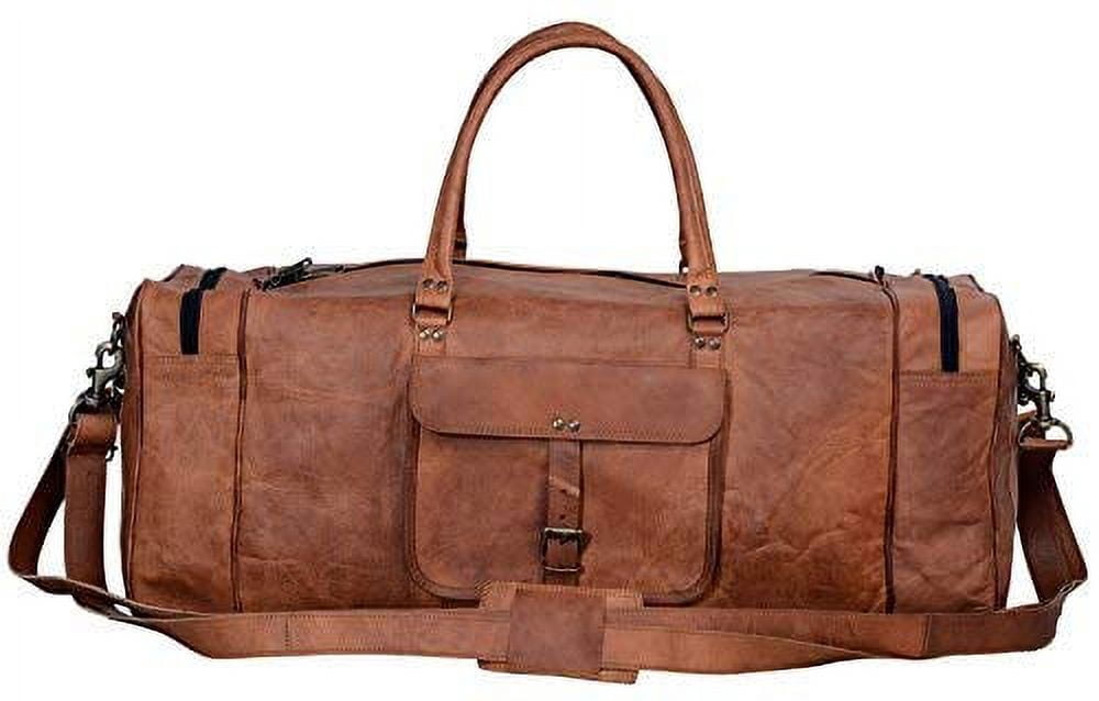 28-Inch Large Leather Duffel Bag – Travel, Gym, Sports, Overnight & Weekend Bag for Men & Women