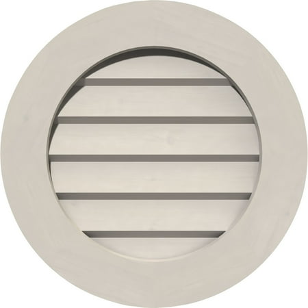 

18 W x 18 H Round Gable Vent (23 W x 23 H Frame Size): Primed Non-Functional Smooth Western Red Cedar Gable Vent w/ Decorative Face Frame