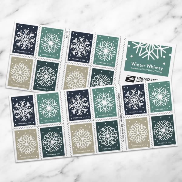 Sellos postales Winter Whimsy del Servicio Postal de los Estados Unidos