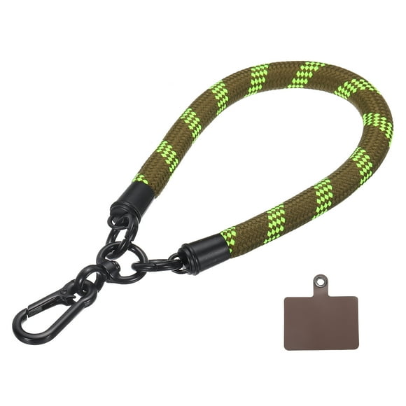 Unique Bargains Cordon de Téléphone Universel en Polyester, Dragonne de Poignet avec Patch de Cordon pour Téléphone Intelligent, Vert Armée Fluorescent, 1 Paquet