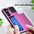 thumbnail image 3 of FIEWESEY Compatible with Samsung Galaxy S23 Case Wallet Card Holder Sliding Cover Credit Card Slot ID Pocket Dual Layer Hybrid Protective for Samsung Galaxy S23(Pink), 3 of 7
