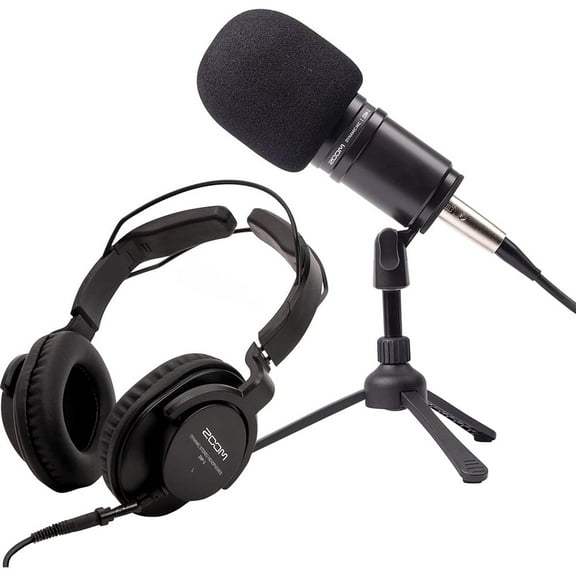 Zoom ZDM-1 Podcast Mic Pack with Dynamic Microphone, Headphones, Tripod, XLR