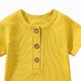 thumbnail image 4 of KPOPLK Baby Boy Romper for 0 3 6 9 12 18 24 36 48 Months Newborn Infant Summer Clothes Solid Color Ribbed Short Sleeve Jumpsuit Bodysuit One Piece Outfit 0-24M(12-18 Months,Yellow), 4 of 4