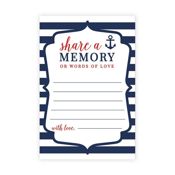 Koyal Wholesale Share a Memory Cards, Nautical Anchor Cards for Wedding, Life Memories, 4" x 6", 52-Pk