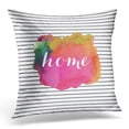 thumbnail image 1 of BSDHOME Black Customizable Custom Watercolor Word White Striped Pillowcase Cover 16x16 inch, 1 of 1