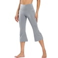 thumbnail image 2 of Trgacdwlo Flare Capri Leggings for Women High Waisted Cotton Yoga Pants for Women Stretchy Slim Fit Workout Pants Women Gray M, 2 of 8