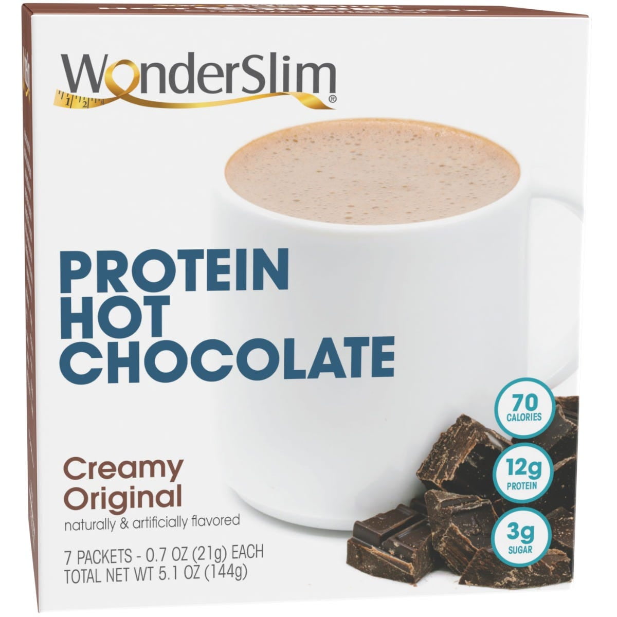 WonderSlim Protein Hot Chocolate, Creamy Original (7ct)