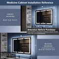 thumbnail image 5 of Illusion-B 48" x 36" LED Lighted Inset Mirrored Medicine Cabinet with Magnifiers Front and Back Light, 5 of 26