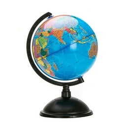 Educational Inflatable Globe Of The World - 12 Inch Blow Up Earth Ball With  Stand For Kids - Large Accurate Political Map Desktop Globes - Giant Planet  Earth Classroom Learning Toys For Children 