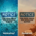 thumbnail image 5 of (2 Pack) For Entry Press Red Intercom Button OSHA Notice Sign, 5 of 7