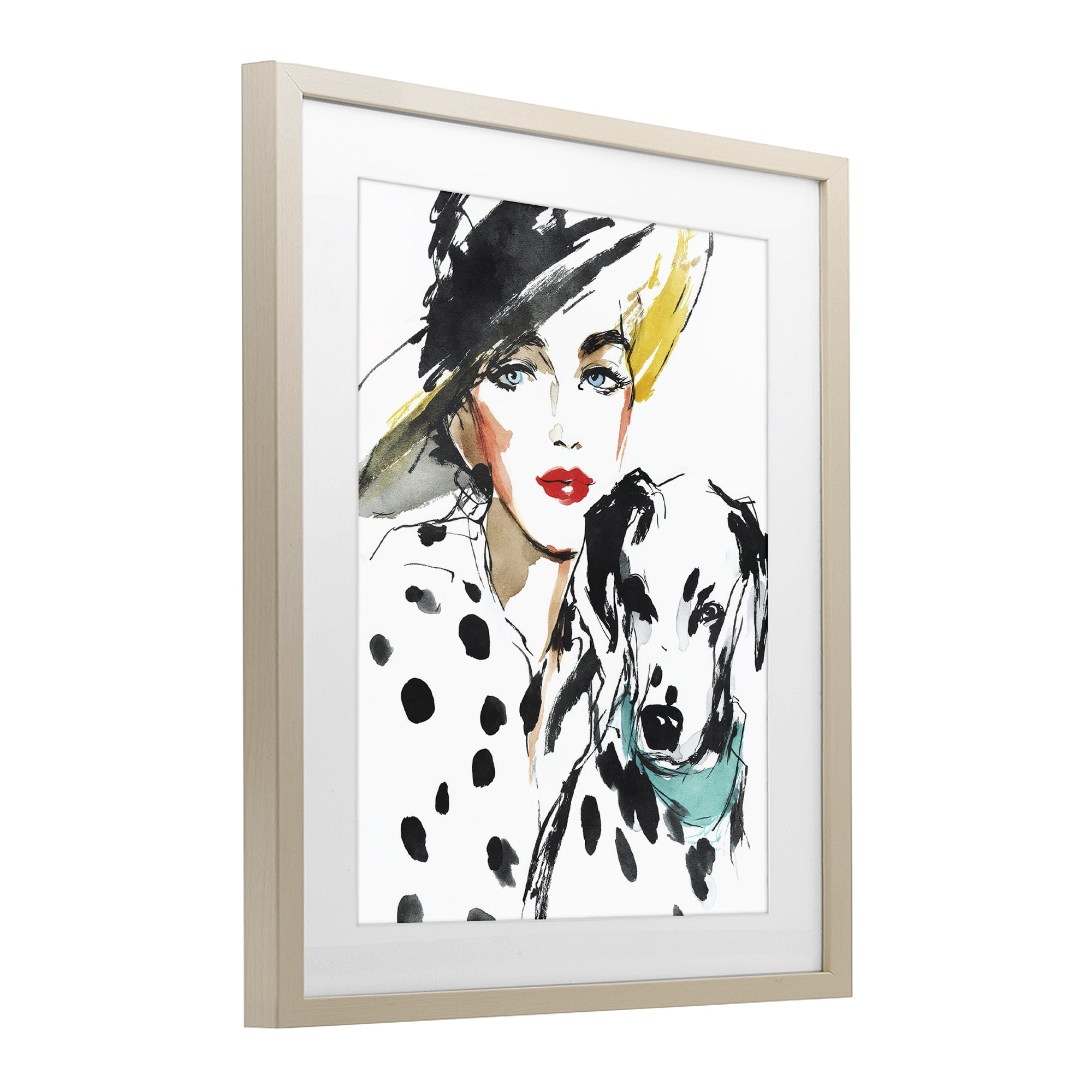 Stupell Industries Trendy Dalmatian Muse Birch Framed Print Under Glass, design by Svetlana Aleynikova