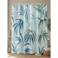 thumbnail image 4 of Fsddascl Green Blue Botanical Shower Curtain Set - Extra Long 72" x 96" Washable Bathtub Curtain with 12 Hooks, Watercolor Vintage Leaves Waterproof Fabric Stall Shower Curtains for Bathroom/Bathtub, 4 of 6