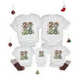 thumbnail image 3 of XIAOCHA Womens Christmas Family Matching Pajamas Set Letter Printed Vibrant Red Crewneck T Shirts Losoe Fit Shorts Sleeves Oversized Pullover Tees, 3 of 3