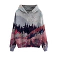 thumbnail image 3 of TWZH Women Traditional Landscape Painting Mountain Forest Printed Hoodie Tops, 3 of 3
