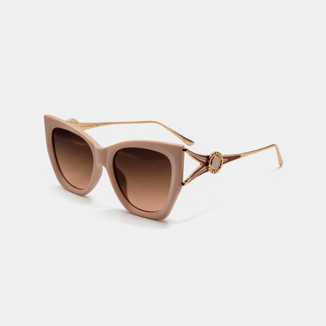 Gafas de sol genéricas CAT-EYE SUN134 F3007 rosas con detalles dorados