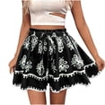 thumbnail image 2 of PNTUTB Summer Women's Bohemian Style Fashion Print Elastic Waist Drawstring Relaxed Wide Leg Shorts, 2 of 6