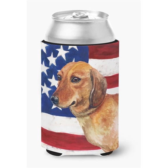 Dachshund Patriotic Can or Bottle Hugger