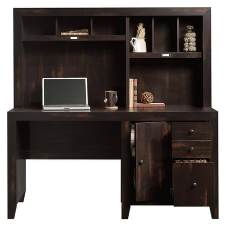 Sauder Dakota Pass Computer Desk With Hutch In Char Pine Walmart