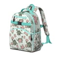 thumbnail image 2 of LightGreen Dinosaurs Floral Pattern Backpack for School,Cute School Bag,Schoolbag with Adjustable Shoulder Straps & Padded Back,15.25"x11.5"x5.25", 2 of 5