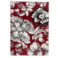 thumbnail image 1 of Modern Floral Design Burgundy-Black 3'1"x5' Area Rug, 1 of 5
