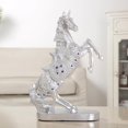 thumbnail image 3 of Estatua de caballo de guerra de lujo, modelo de mesa, escultura, colección de decoración del hogar Plata 2, 3 of 4
