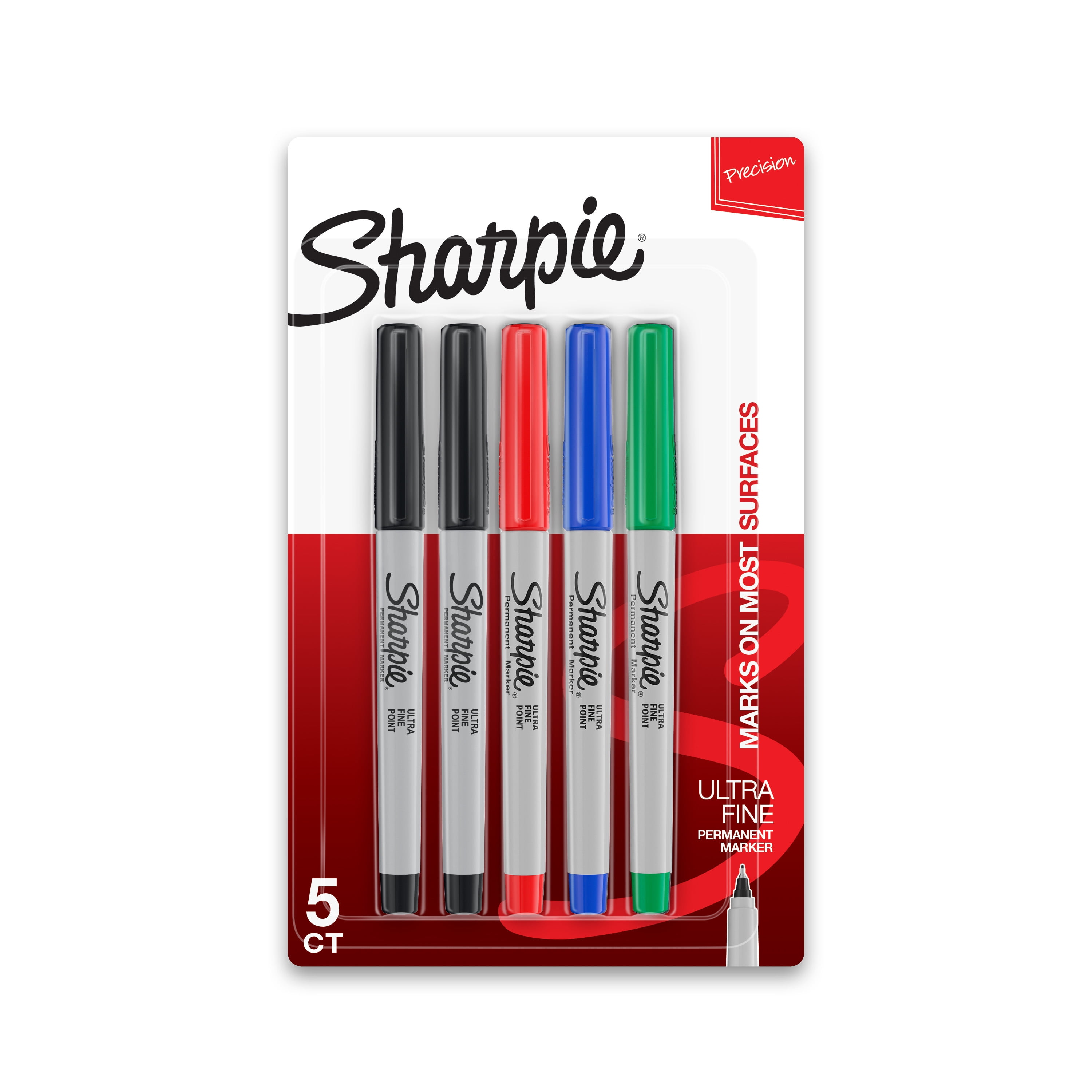 Sharpie Permanent Markers, Ultra Fine Point, Assorted Colors, 5 Count