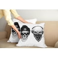 thumbnail image 2 of Ambesonne Black White Throw Pillow Cover 2 Pack, Funny Skull Band, 24", Black White, 2 of 7