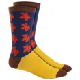 thumbnail image 1 of Club Room Men’s Holiday Maple Leaves Crew Socks, Yellow/Brown, 1 of 2