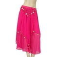 thumbnail image 3 of Whitewed Belly Dance Dancing Egypt Skirt with Coins for Adult Tribal Fusion Rose Red, 3 of 4