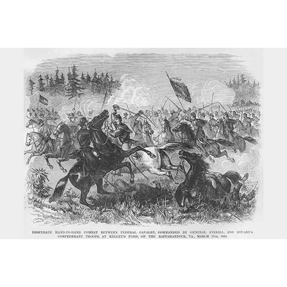 JEB Stuart & General Averill Battle at Kelly's Ford on the Rappahannock-Fine Art Canvas Print (20" x 30")