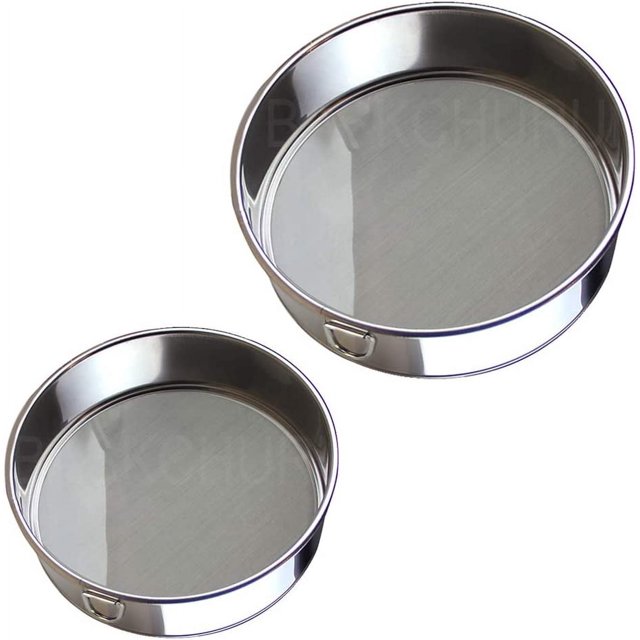 XmhyTop Flour Sifter for Baking (6-Inch and 8-Inch) - Sieve Fine Mesh,Set of 2 (60 Mesh) - Premium Rustproof Stainless Steel