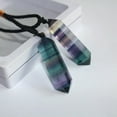 thumbnail image 4 of EOEMY Natural Colorful Fluorite Pendant Quartz Crystal Necklace Reiki Energy Stone 10X, 4 of 9