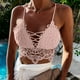 thumbnail image 2 of Top corto tipo bralette de encaje para mujer - Ribete festoneado, tirantes ajustables, poliéster, informal/fiesta - Talla única, 2 of 6