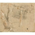thumbnail image 3 of Cristofano Allori 23x20 Black Modern Framed Museum Art Print Titled - Sketches of Trees, 3 of 5