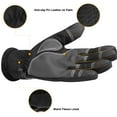 thumbnail image 5 of Htwon Winter Work Gloves Fleece Lined Warm Touch Screen Driving Gloves with Zipper Black XXL, 5 of 14