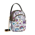 thumbnail image 7 of FORMRS Crossbody Bag for Women Quilted Travel Shoulder Cell Phone Purse with Chain Strap Handbag, Purple Doodle Pattern, 7 of 7