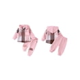 thumbnail image 3 of Little Boy Girl Pants Set Contrast Color Plaid Long Sleeve Button-up Hoodie Trousers Outfits, 3 of 9