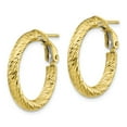 thumbnail image 2 of FB Jewels Leslie's 10K Yellow Gold 3x15 Diamond-cut Round Omega Back Hoop Earrings, 2 of 3