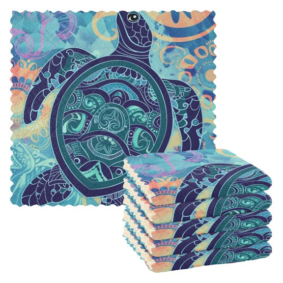 Ancient Turtle Kitchen Towels 6 Pcs Dish Towels Absorbent Soft Quick Dry Towel Dish Rags for Washing Dishes