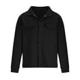 thumbnail image 3 of MaFYtyTPR Winter Jackets for Men Lapel Pocket Button Casual Long-Sleeved Hoodless Casual Coat/Jacket on Black S(US 4), 3 of 5