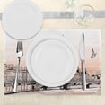 thumbnail image 3 of Ambesonne Paris Place Mats Set of 4, Sketch of Eiffel Tower, Standard Size, Peach Grey, 3 of 6