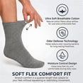 thumbnail image 3 of Comfello Diabetic Quarter Socks for Men & Women Non Binding Seamless Extra Wide Socks 6 Pairs, 3 of 7