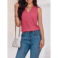 thumbnail image 4 of Women V Neck Tank Tops Casual Summer Loose Fit Sleeveless Shirts Blouse, 4 of 4